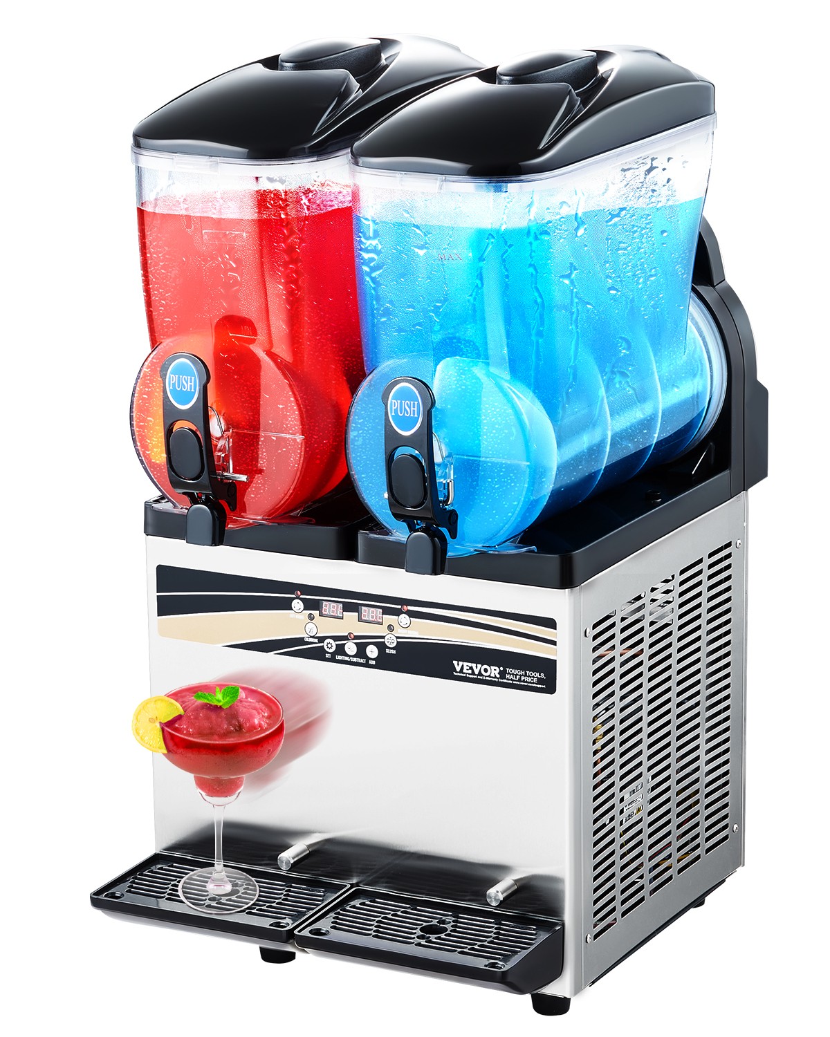 VEVOR Commercial Slushy Machine 15Lx2 Tank Margarita Smoothie Frozen Drink Maker VEVOR Commercial Slushy Machine 15Lx2 Tank Margarita Smoothie Frozen Drink Maker