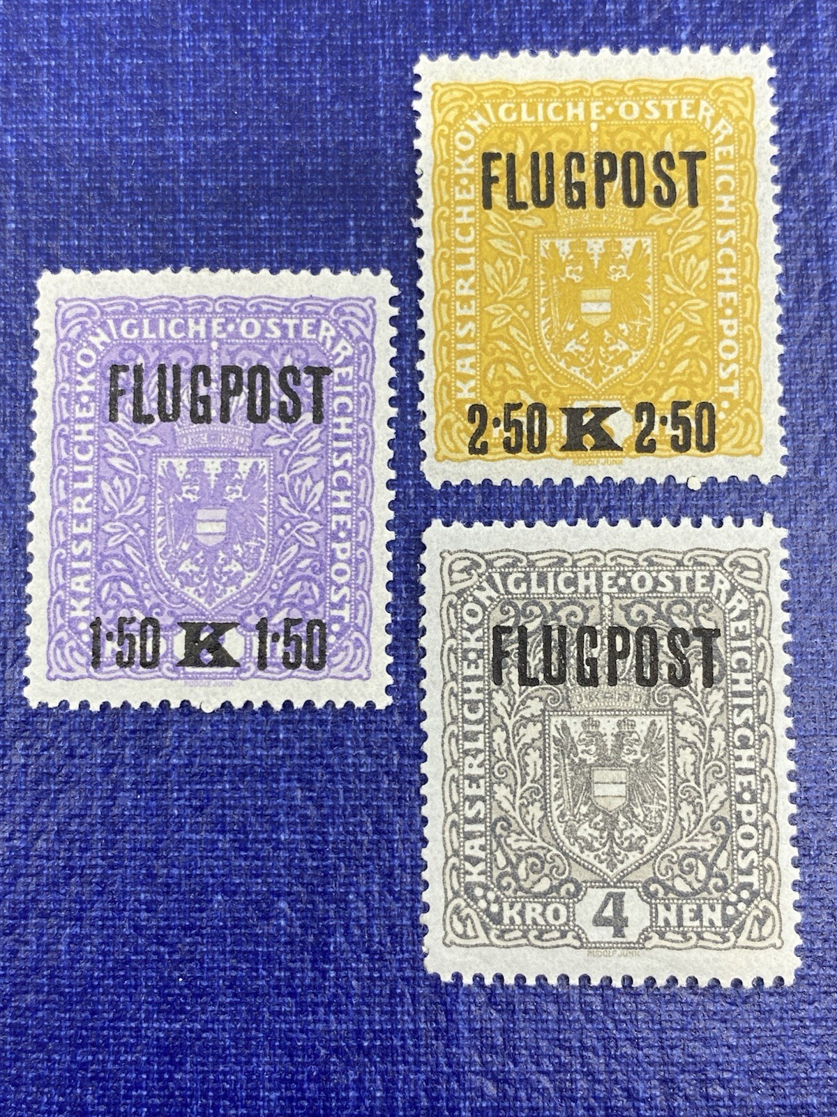 Austria 1918 Flugpost Airmail Stamp Set Scott C1-C3 Complete Mint Unused. Austria 1918 Flugpost Airmail Stamp Set Scott C1-C3 Complete Mint Unused.