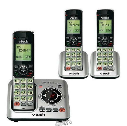 VTech Cordless Phone Base Digital Answering System 3 Cordless Handsets Speaker