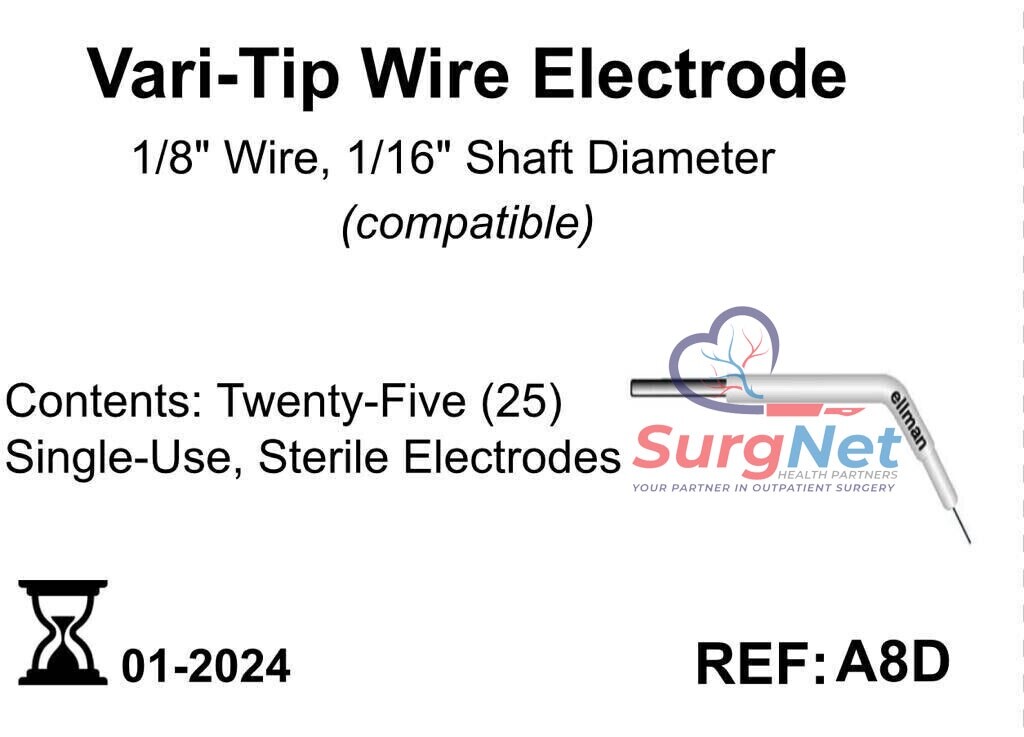 Ellman A8D variable tip wired electrode twenty five (25) disposable single use