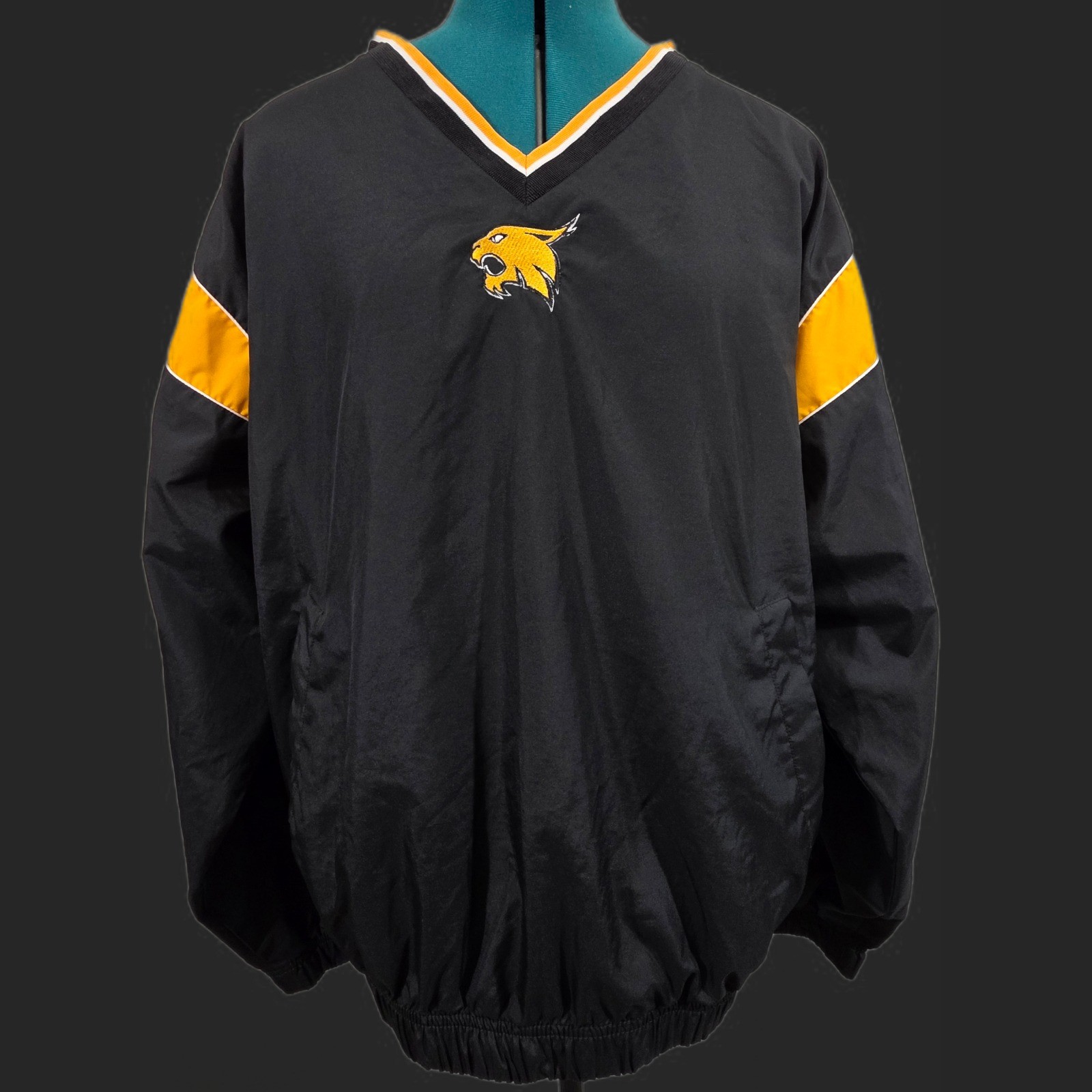 Augusta Sportswear Rio Hondo Bobcats Pullover Windbreaker Black Jacket Men - L Augusta Sportswear Rio Hondo Bobcats Pullover Windbreaker Black Jacket Men - L