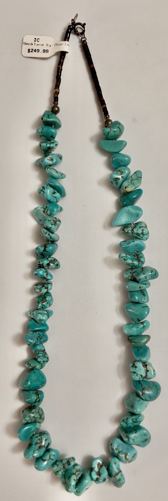 Vintage By Charlene Genuine Turquoise Nugget Necklace 20” Heishi Southwest