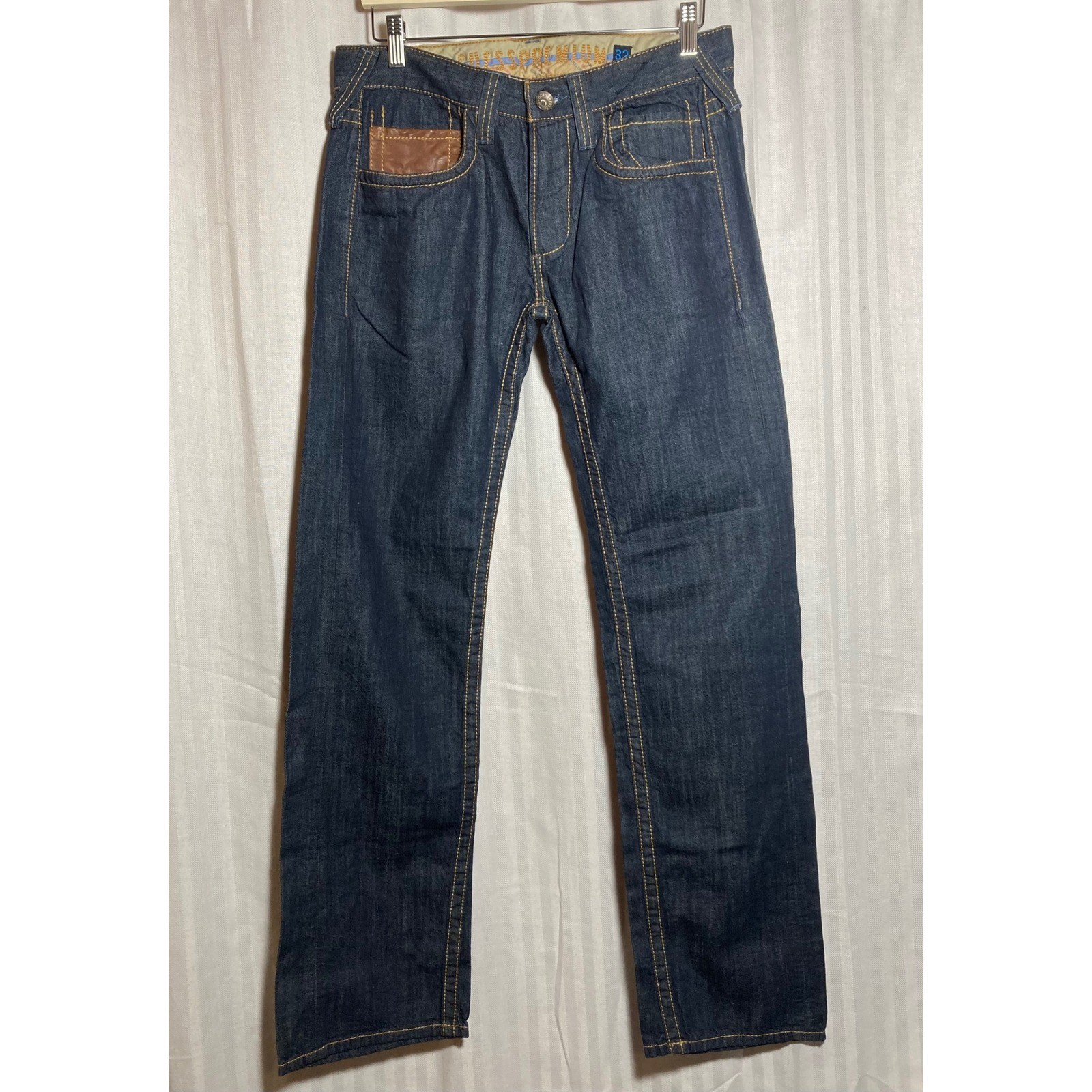 Guess Premium Pasadena Straight Leg Jeans Mens 32 Dark Wash Indigo Streetwear Guess Premium Pasadena Straight Leg Jeans Mens 32 Dark Wash Indigo Streetwear