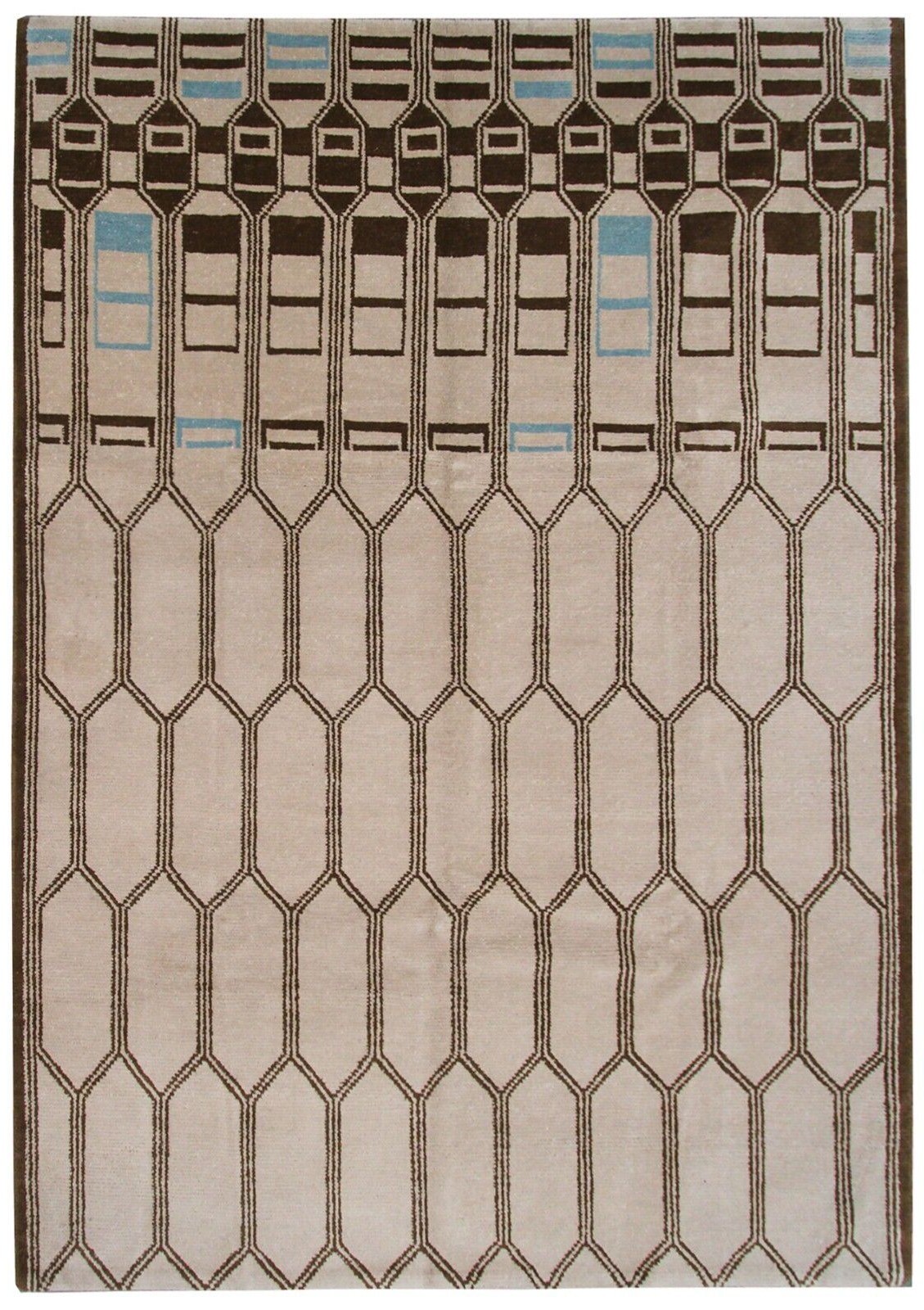 6x9 Amazing Vintage Handmade Geometric Area Rug Beige Moroccan Style Design