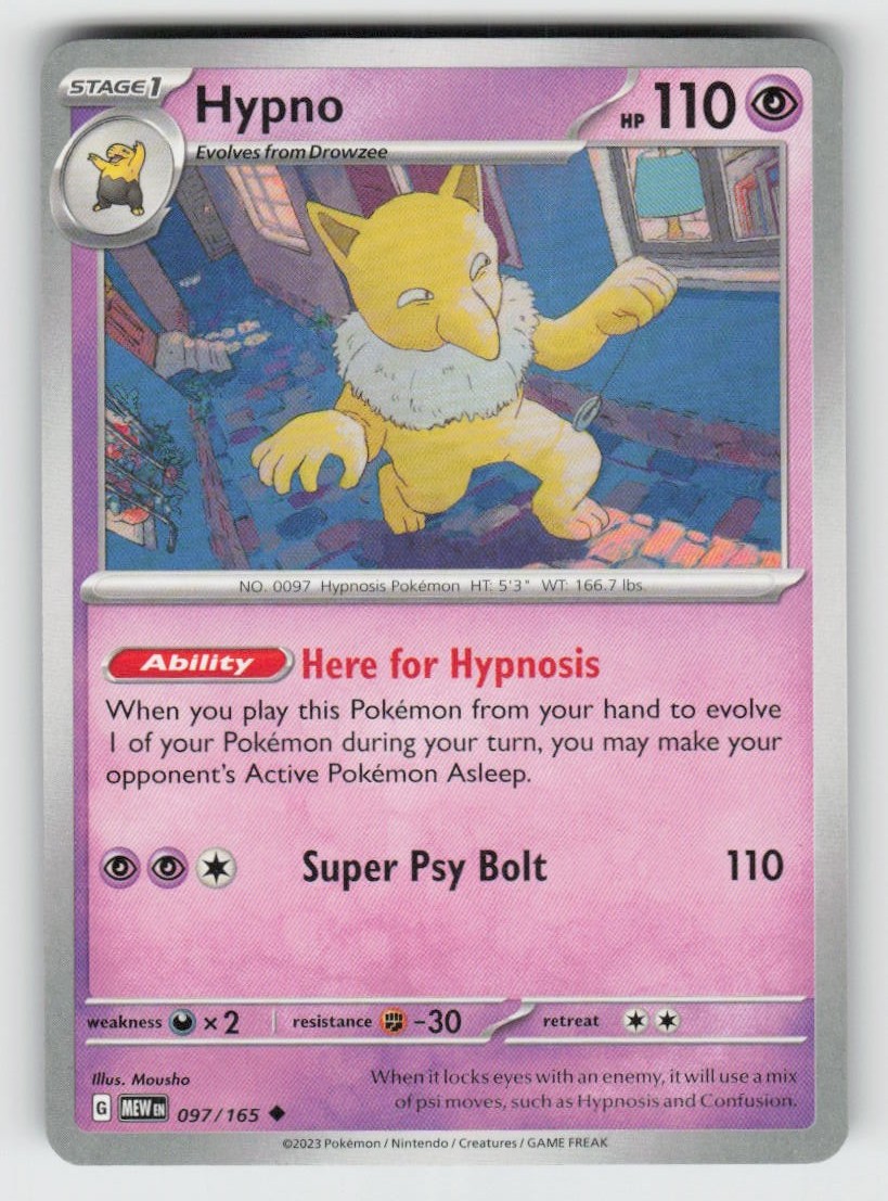 Hypno 097/165 Uncommon 151 Near Mint Hypno 097/165 Uncommon 151 Near Mint