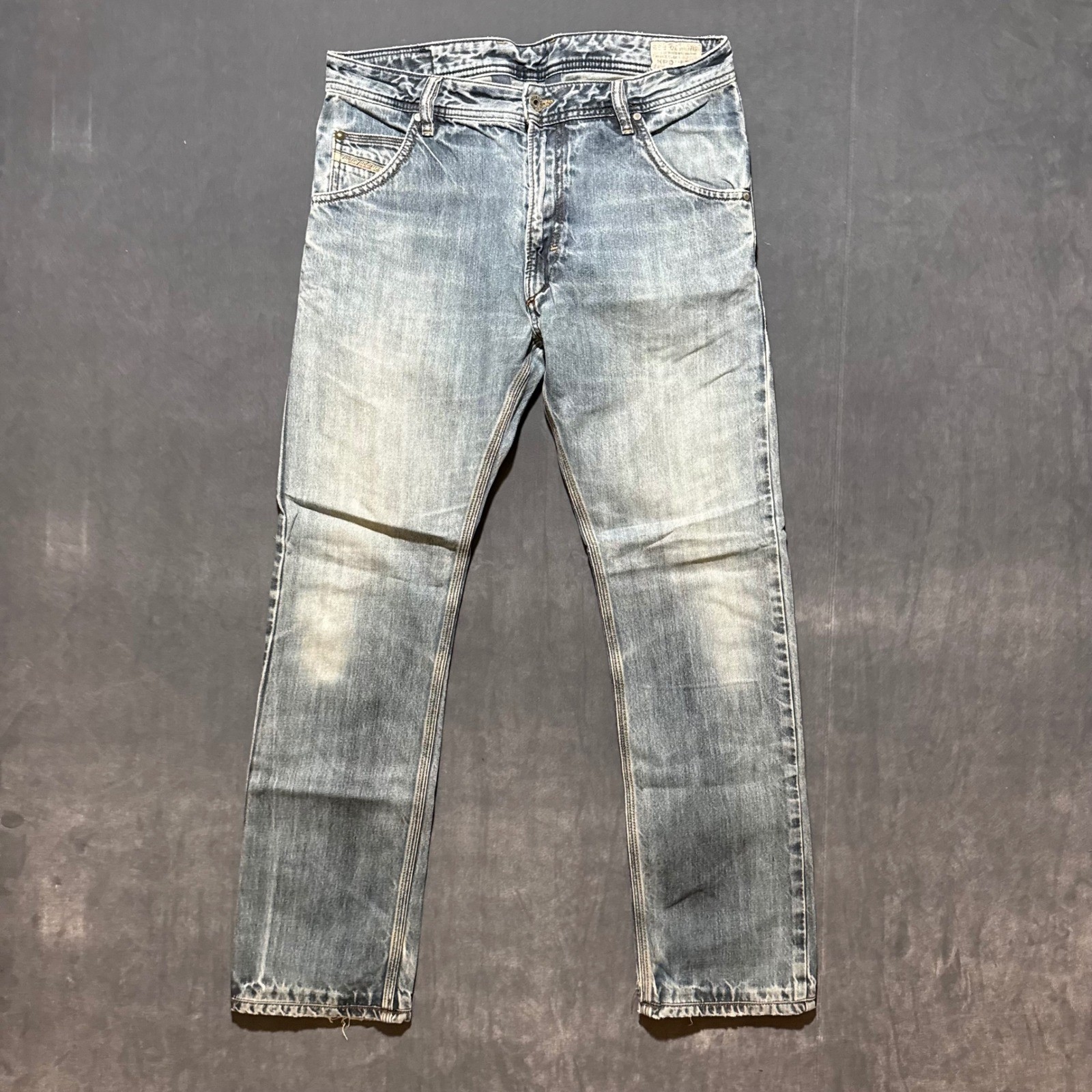Diesel Krooley Jeans Men Light Wash Straight Leg Distressed Denim Fits 30x30