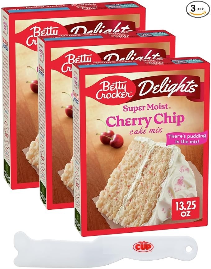 Betty Crocker Super Moist Cherry Chip Cake Mix 375g 3 Pack - 