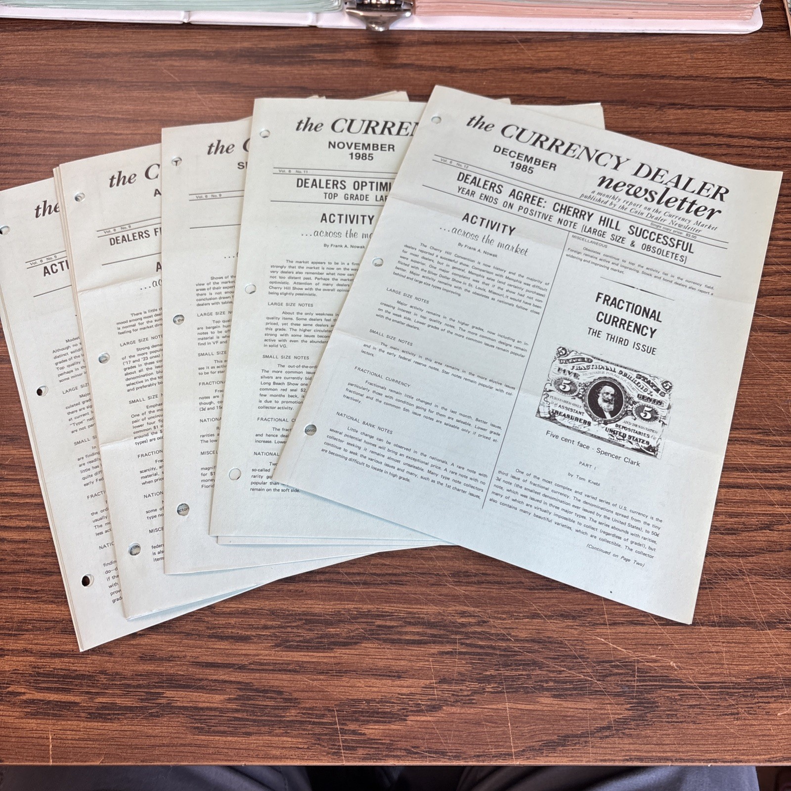 Complete 1985 The Currency Dealer Newsletter Greensheet Monthly Report 12 Issues Complete 1985 The Currency Dealer Newsletter Greensheet Monthly Report 12 Issues