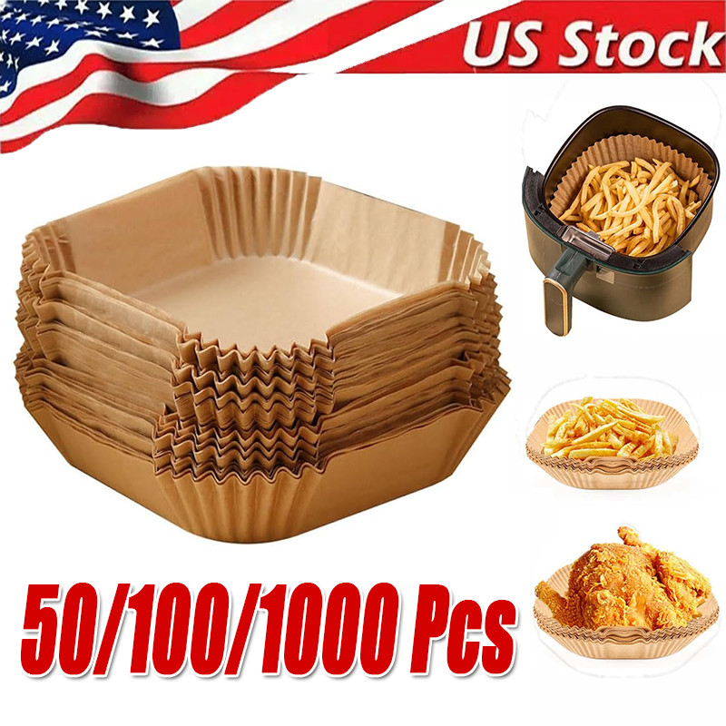 New Air Fryer Disposable Paper Liner Non-stick Baking Oil-proof Liners Square New Air Fryer Disposable Paper Liner Non-stick Baking Oil-proof Liners Square
