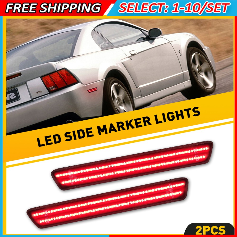 2-20x LED Bumper Side Marker Light Fit 1999-04 Ford Mustang Indicator Lamp Red