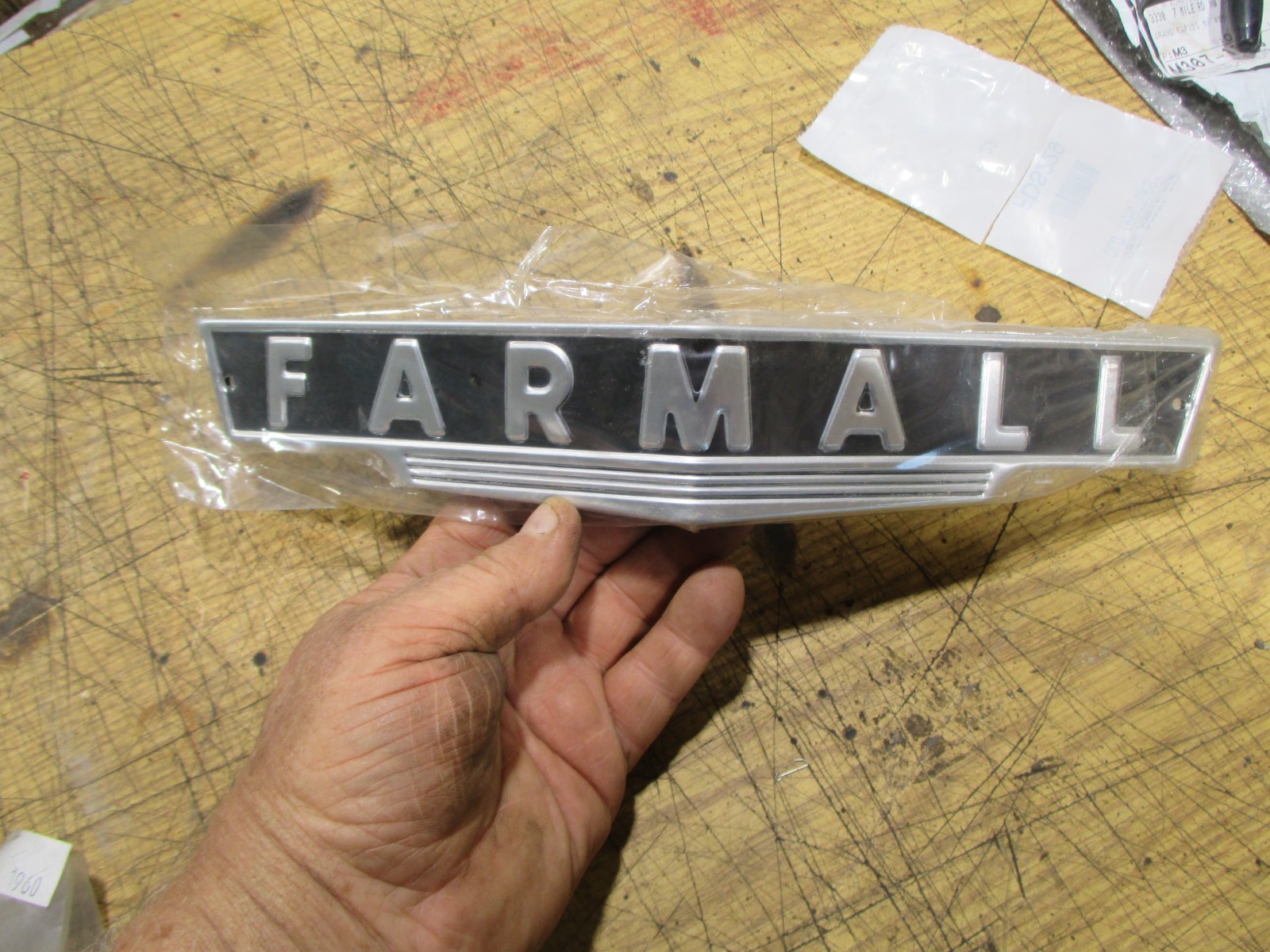 FARMALL, H, M, HV, MV, MDV, MD, FRONT EMBLEM #49404D, NEW AFTERMARKET FARMALL, H, M, HV, MV, MDV, MD, FRONT EMBLEM #49404D, NEW AFTERMARKET