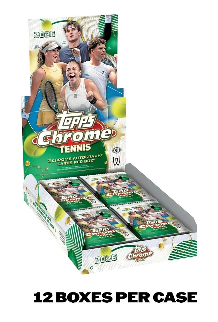 2026 Topps Chrome Tennis Hobby Box SEALED CASE 12 Boxes NEW PRESALE 2026 Topps Chrome Tennis Hobby Box SEALED CASE 12 Boxes NEW PRESALE