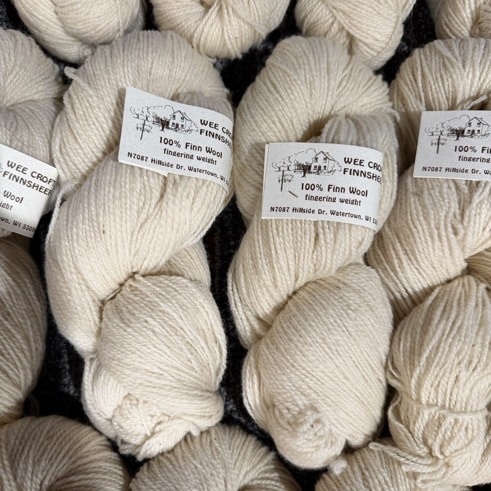 Wee Croft Finnsheep 100% Finn Wool Yarn Fingering 400 Yds 4 Oz Natural White