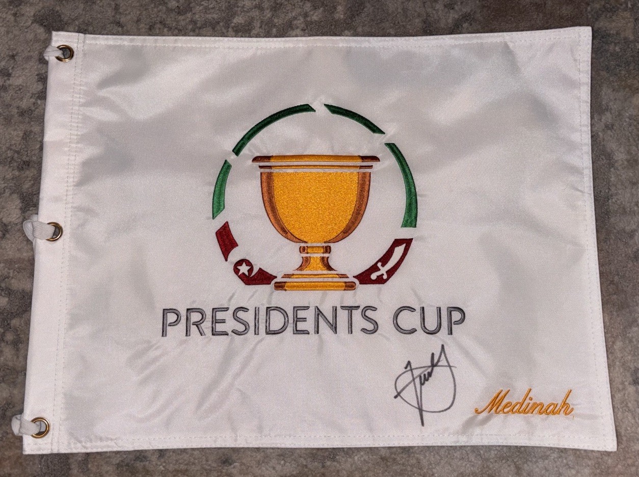 XANDER SCHAUFFELE COA SIGNED AUTOGRAPHED 2026 PRESIDENTS CUP FLAG USA PROOF XANDER SCHAUFFELE COA SIGNED AUTOGRAPHED 2026 PRESIDENTS CUP FLAG USA PROOF
