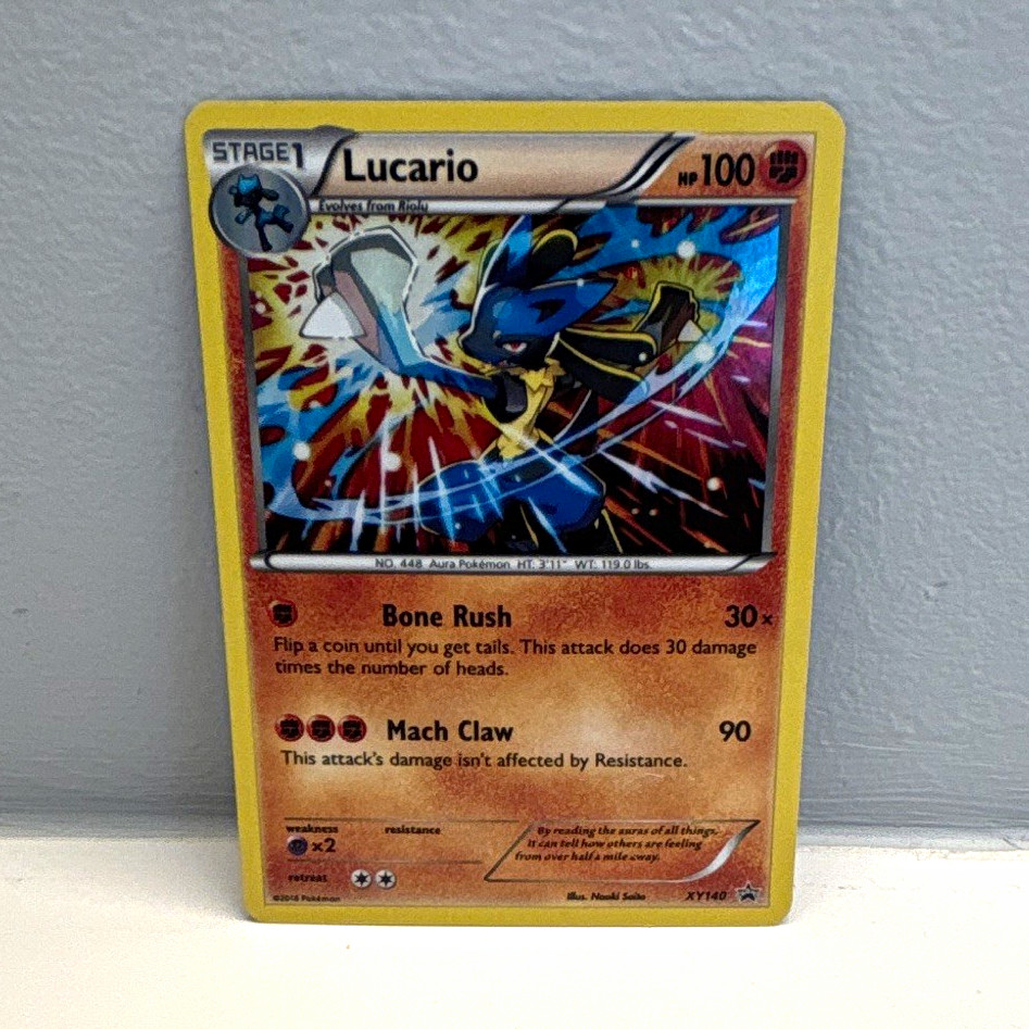 Pokemon TCG Lucario XY140 XY Holo Promo English Stage 1 Fighting 100HP - LP Pokemon TCG Lucario XY140 XY Holo Promo English Stage 1 Fighting 100HP - LP