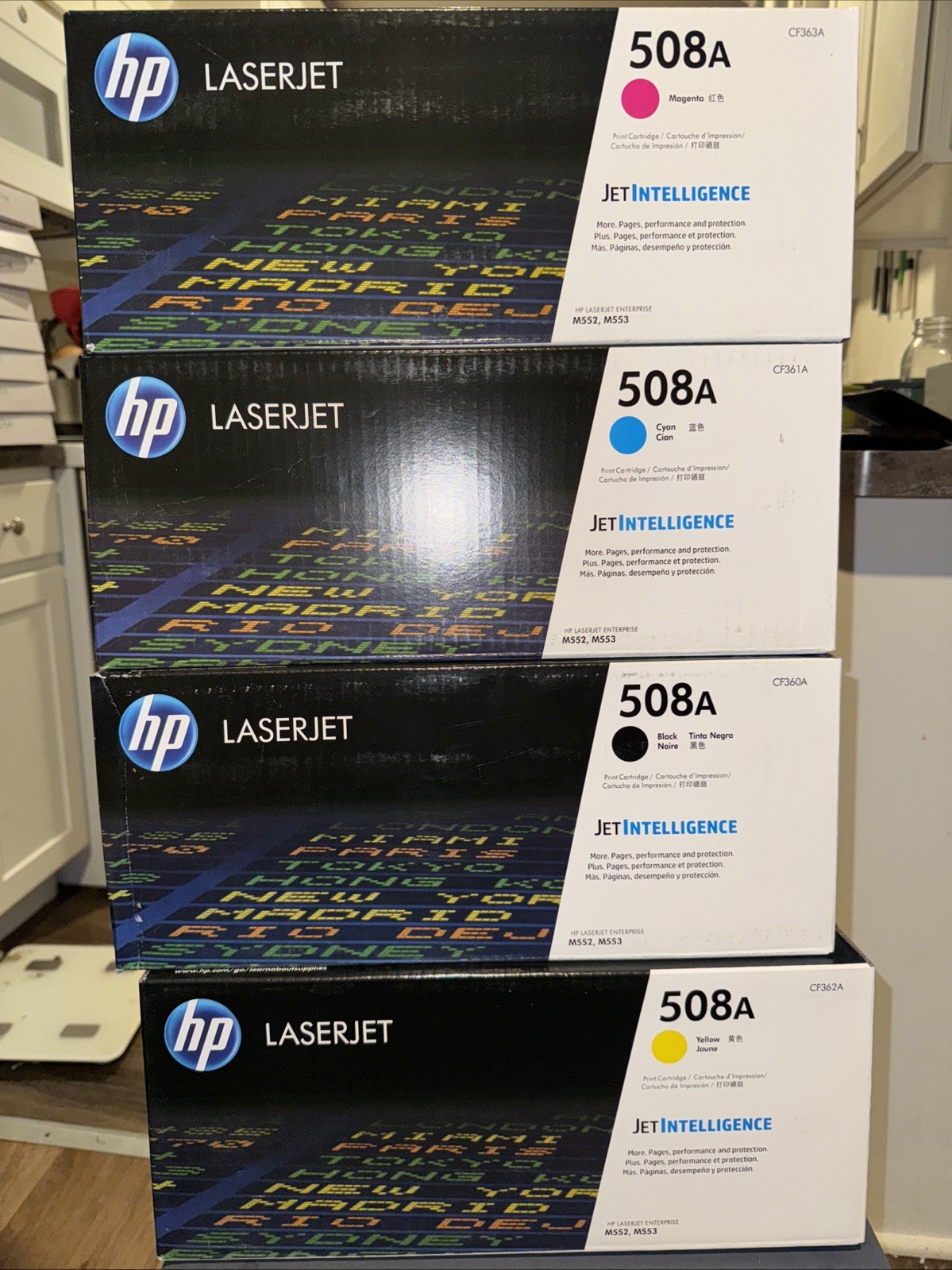 HP 508A 4-Pack Original LaserJet Toner Cartridge CF360A-CF363A HP 508A 4-Pack Original LaserJet Toner Cartridge CF360A-CF363A
