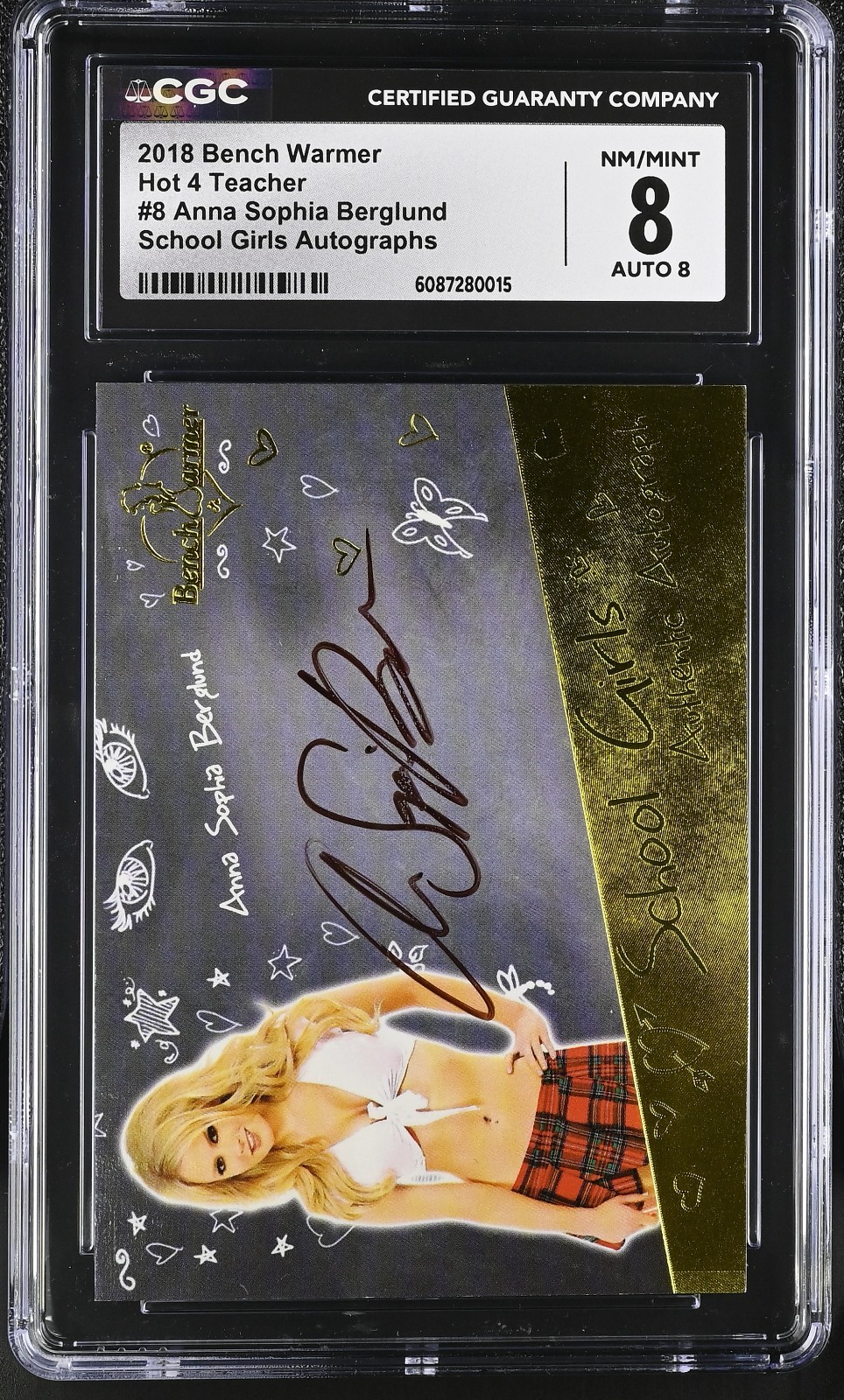 2018 Bench Warmer Hot Teacher #8 Anna Sophia Berglund Autograph CGC 2018 Bench Warmer Hot Teacher #8 Anna Sophia Berglund Autograph CGC