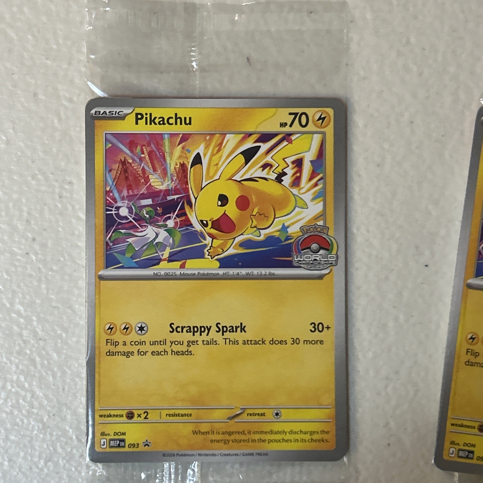 Pikachu Pokemon World Championships 2026 Promo Card - English Sealed