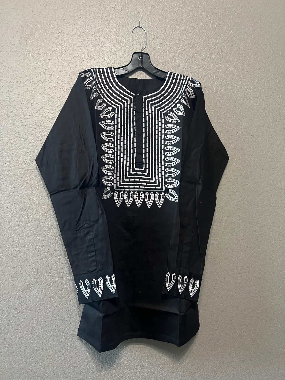 African clothing for men-Embroidered Dashiki M-7X long sleeve black African clothing for men-Embroidered Dashiki M-7X long sleeve black