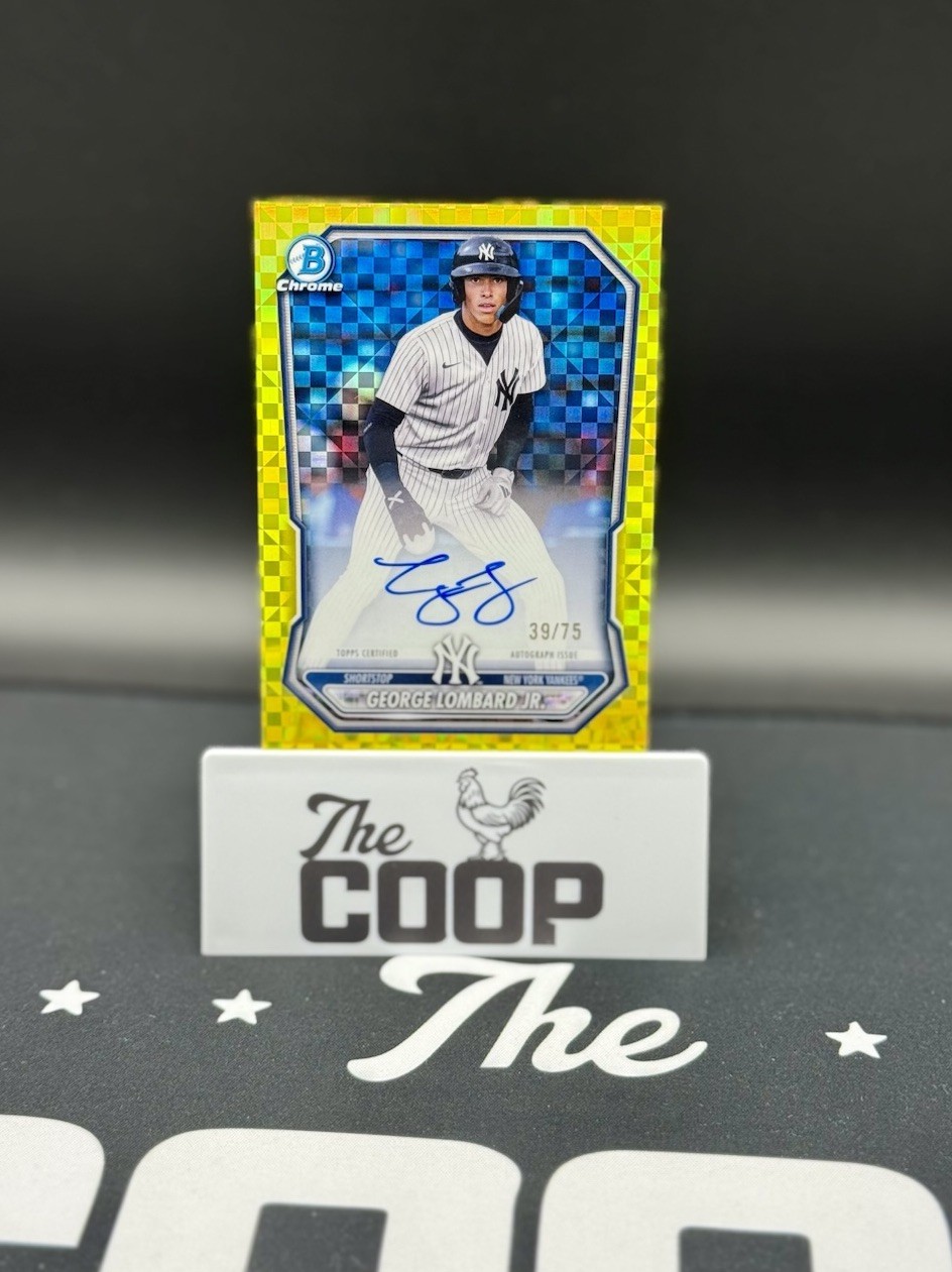 2026 Bowman GEORGE LOMBARD JR. Yellow XFractor /75 Auto 2026 Bowman GEORGE LOMBARD JR. Yellow XFractor /75 Auto