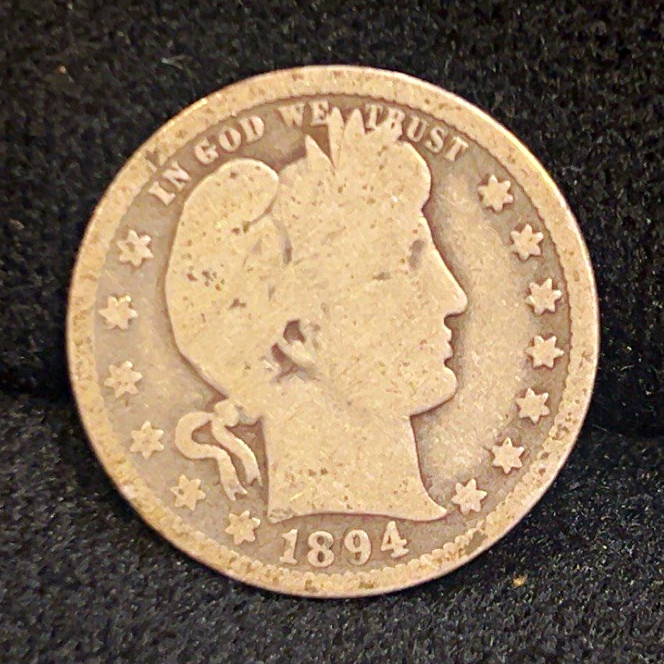1894-O Barber Quarter 25C Business Strike 90% Silver 1894-O Barber Quarter 25C Business Strike 90% Silver