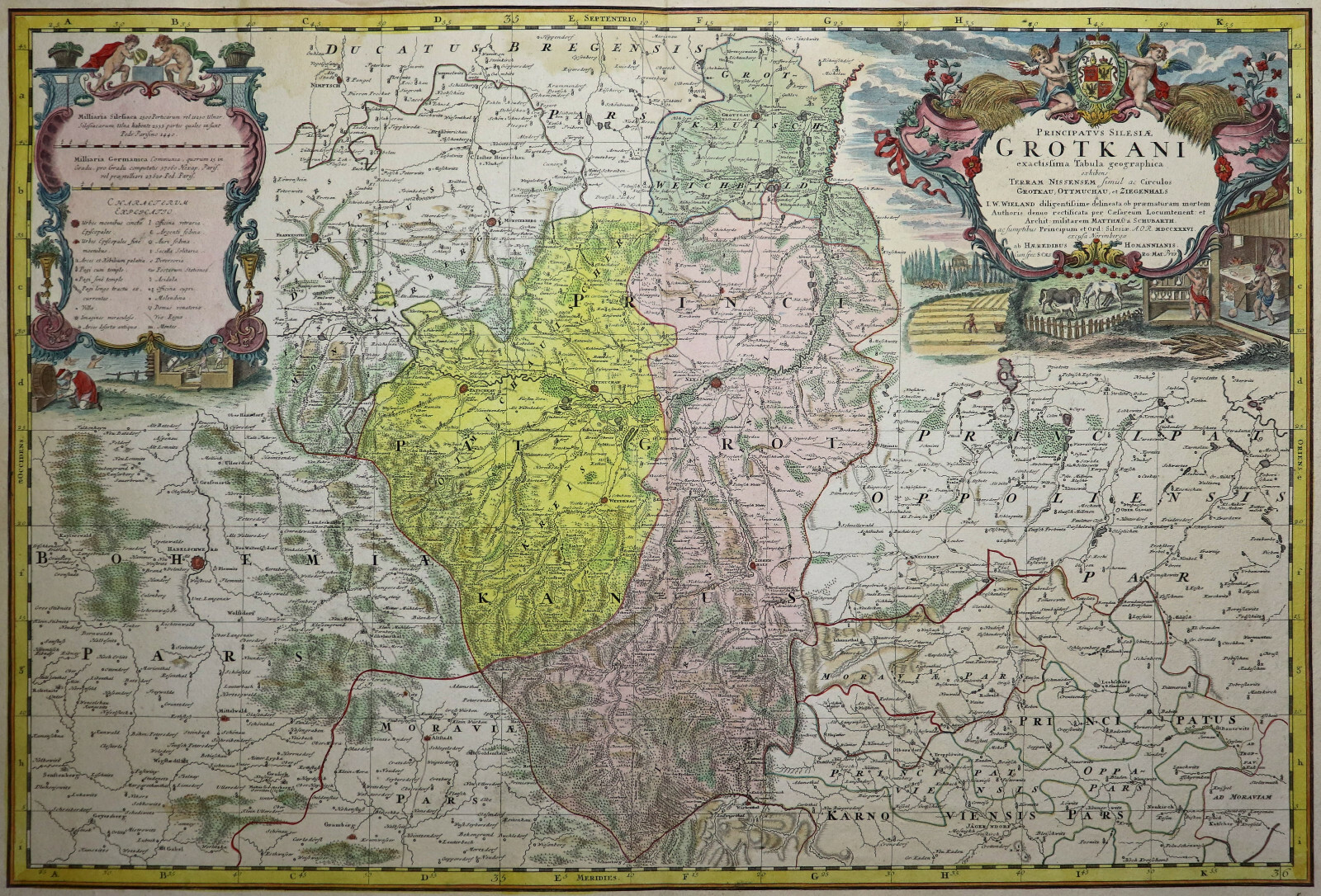 Principatus Silesiae Grotkani - Upper Silesia - Grottkau -homann Erben 1750 Rare