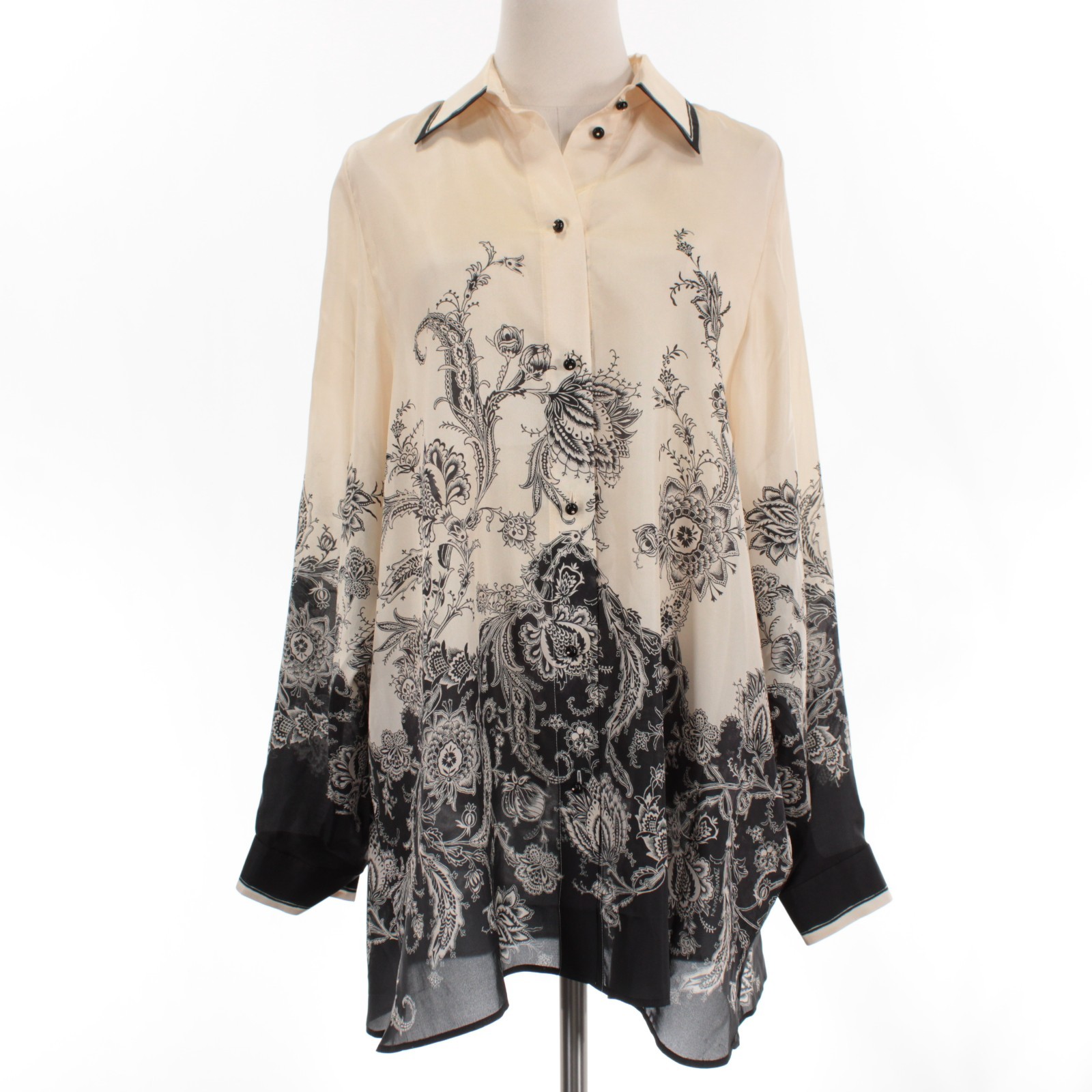 Zimmermann NWD Rhiannon Button Up Blouse Size 2 (US 8) Beige/Black Zimmermann NWD Rhiannon Button Up Blouse Size 2 (US 8) Beige/Black