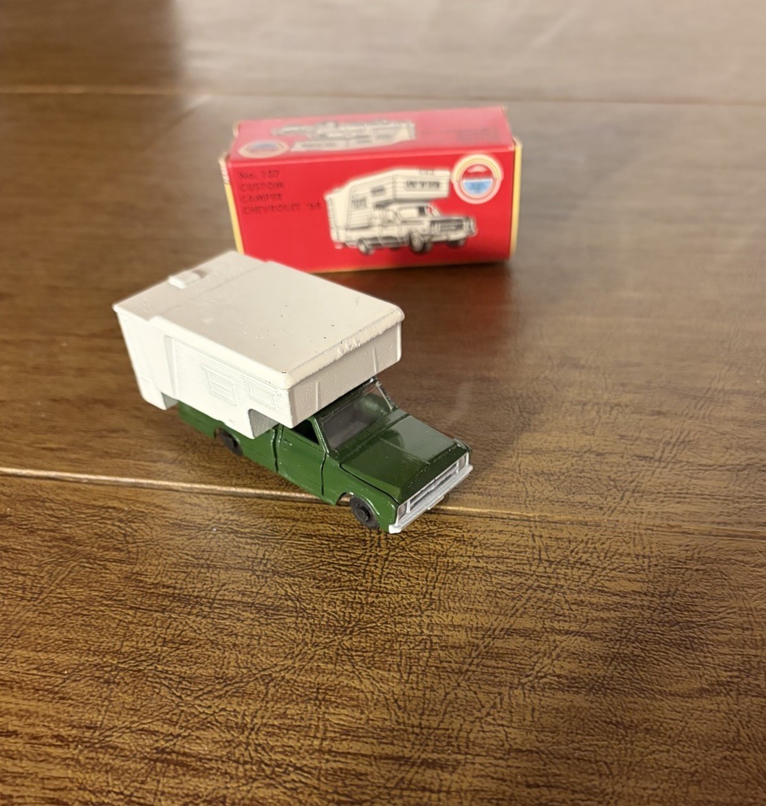 Rare Vintage Authentic/ASM 1968 Chevrolet Diecast Camper Truck 1/64 with Box