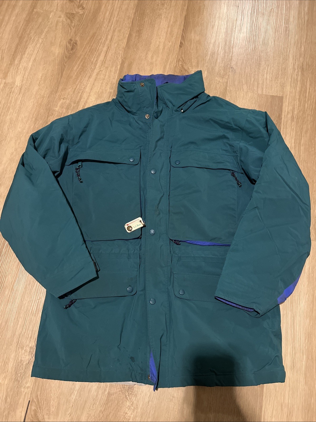 Vintage L.L. Bean GORE TEX Thermal Insulated Parka Jacket W/ Thermometer Size Lg
