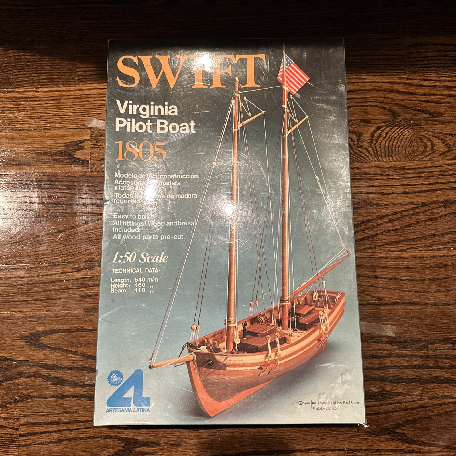 1982 ARTESANIA LATINA 1:50 Scale Model Wooden 1805 SWIFT Virginia Pilot Boat Kit 1982 ARTESANIA LATINA 1:50 Scale Model Wooden 1805 SWIFT Virginia Pilot Boat Kit