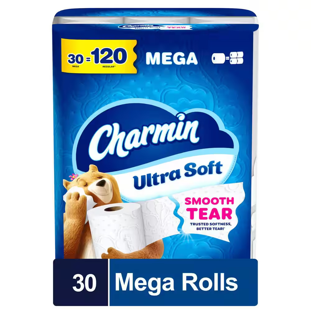 Ultra-Soft Smooth Tear Toilet Paper Rolls (30-Mega Rolls) Ultra-Soft Smooth Tear Toilet Paper Rolls (30-Mega Rolls)