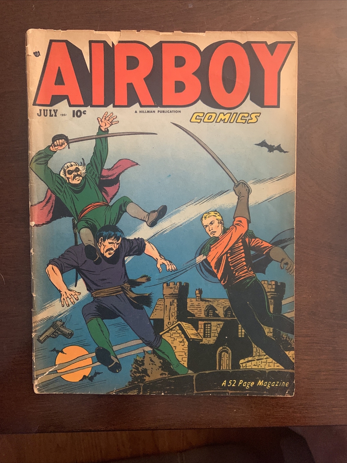 AIRBOY COMICS #6 Comic Book HILLMAN 1951 Golden Age 10 Cent COMPLETE Nice