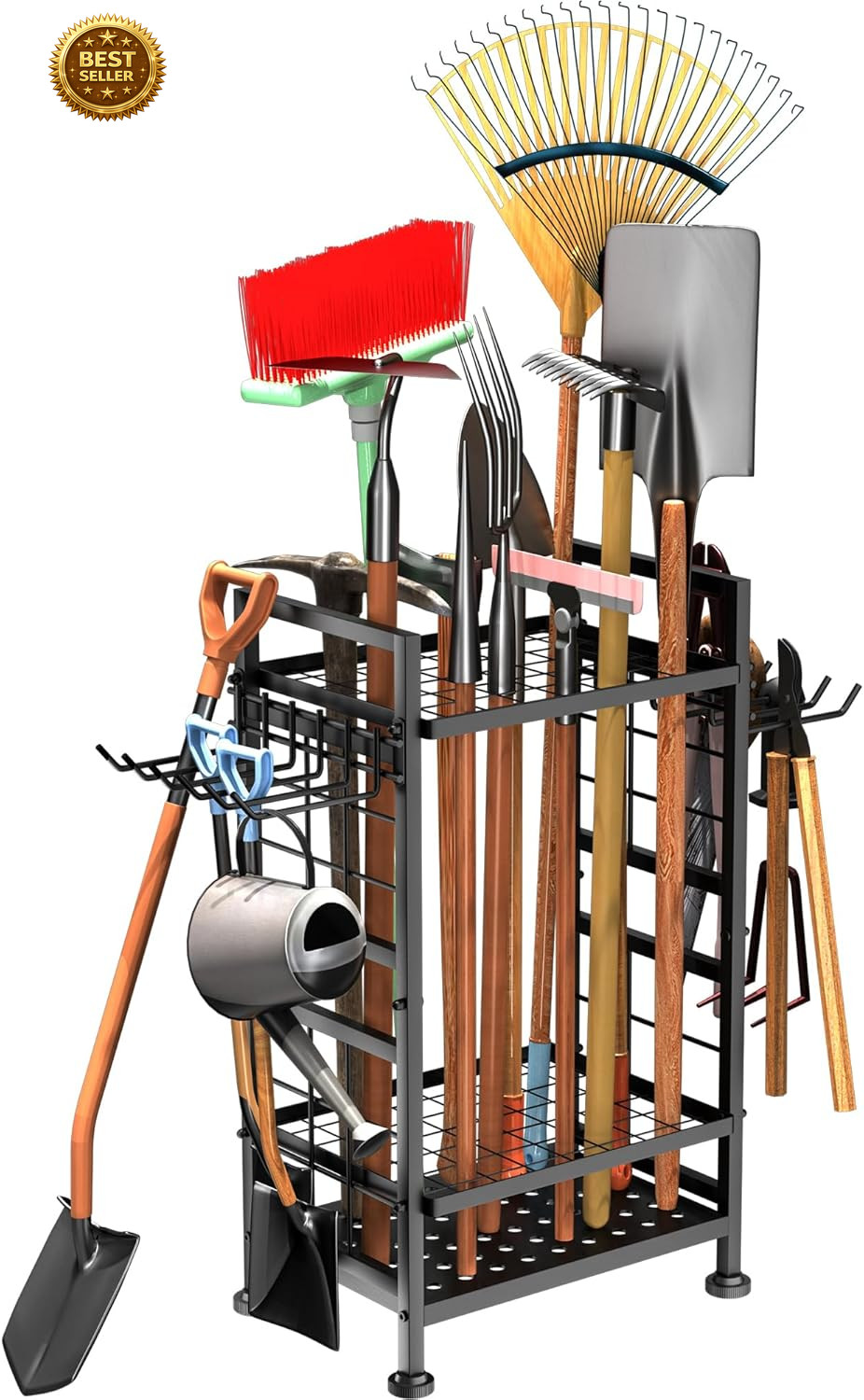 3 Tier Garden Tool Organizer, Garage Storage and Organization, Metal Yard Tools