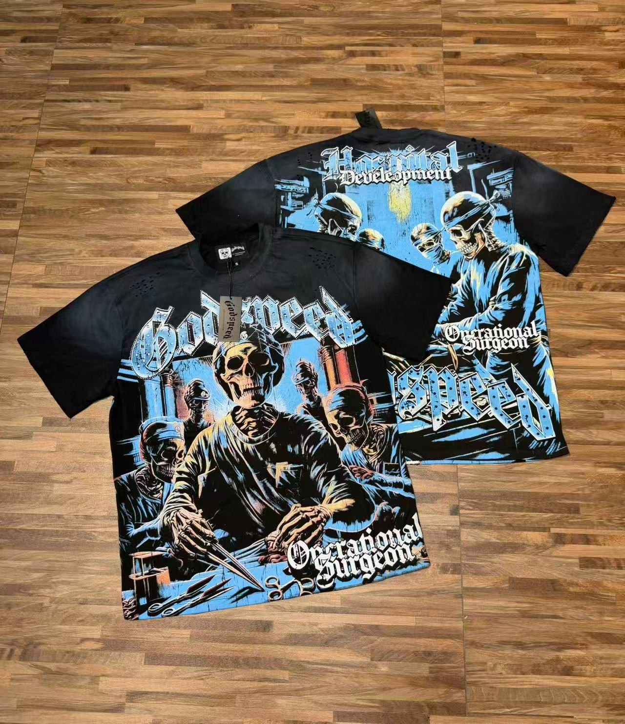 Godspeed Essential Tee shirt Black & Lvory S-M-L-XL Unisex Godspeed Essential Tee shirt Black & Lvory S-M-L-XL Unisex
