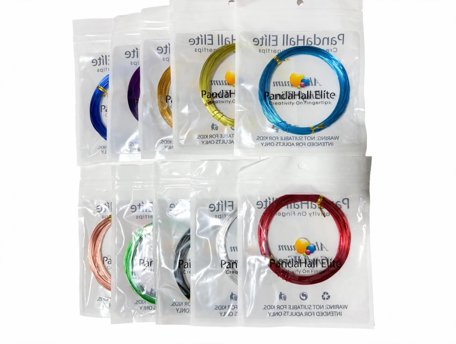 PandaHall Elite Aluminum Craft Wire 10 Rolls Multi Colors Jewelry Making DIY PandaHall Elite Aluminum Craft Wire 10 Rolls Multi Colors Jewelry Making DIY