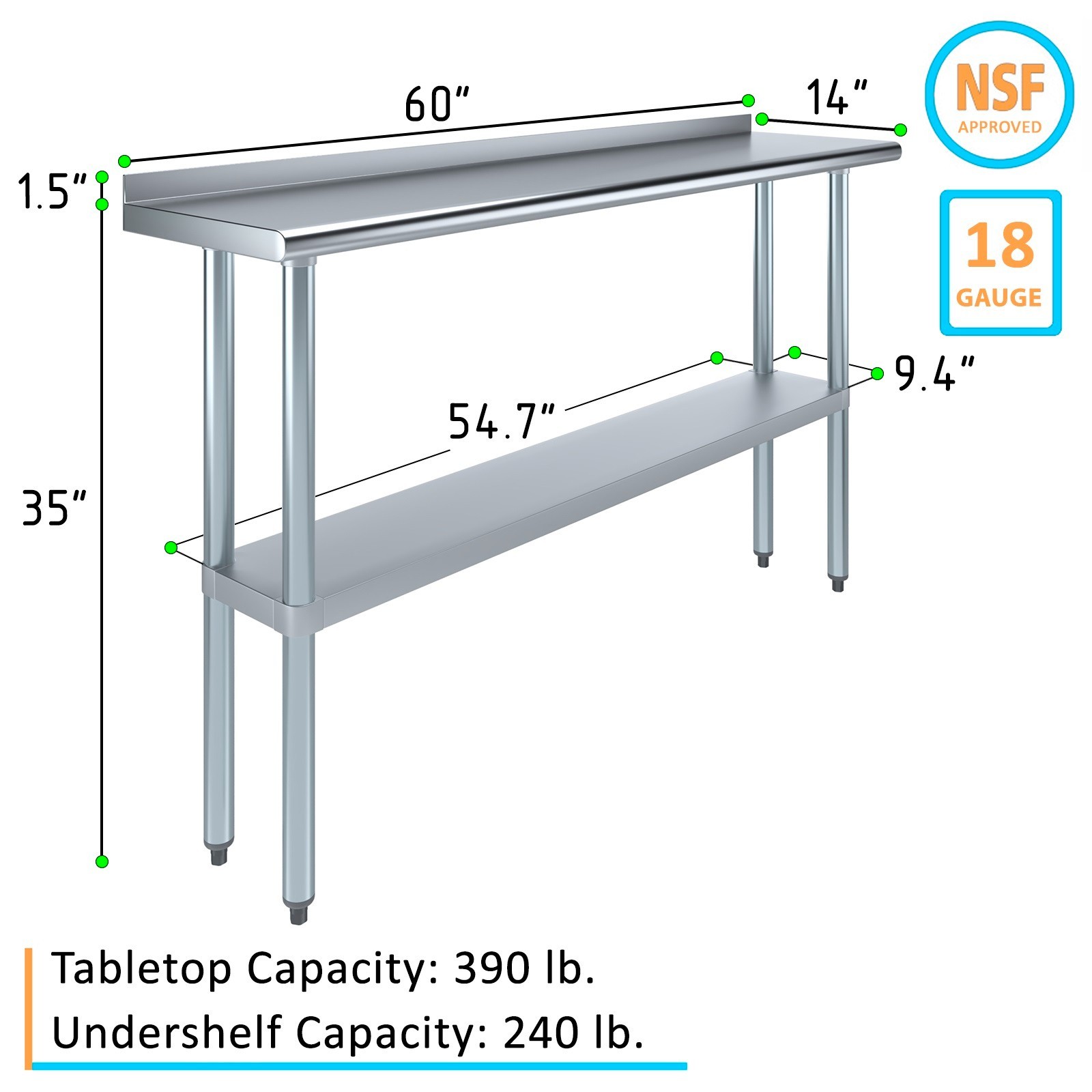 Commercial NSF Heavy Duty Stainless Steel Food Prep Table Kitchen Work Table Commercial NSF Heavy Duty Stainless Steel Food Prep Table Kitchen Work Table