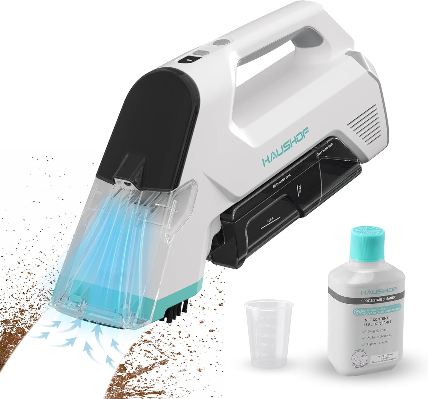 HAUSHOF 12V Handheld Cordless Carpet Cleaner 6.5KPa w/2 Tanks Spot Stain Cleaner HAUSHOF 12V Handheld Cordless Carpet Cleaner 6.5KPa w/2 Tanks Spot Stain Cleaner