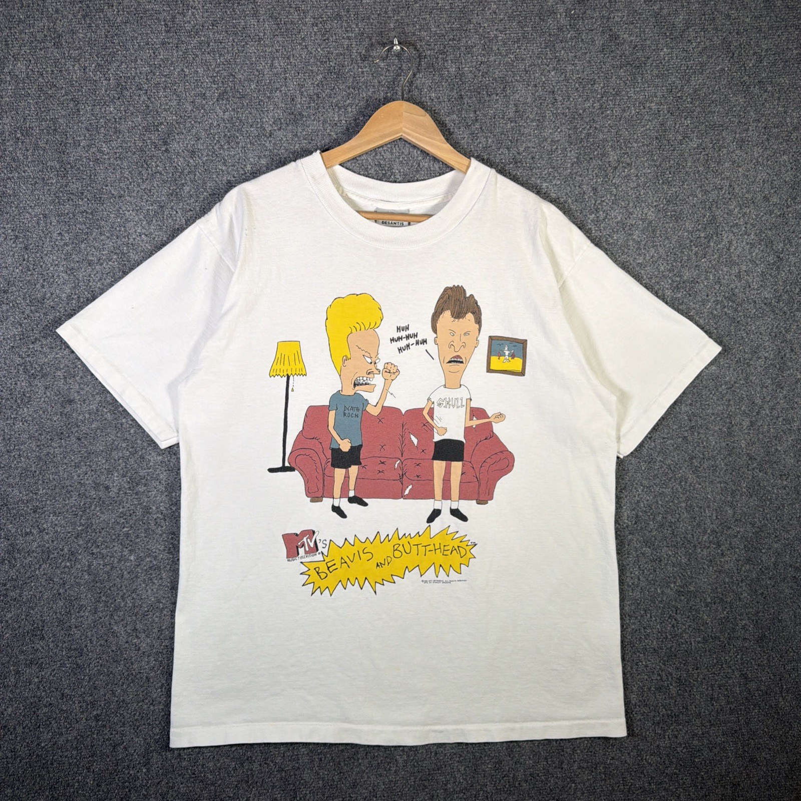 Vintage Beavis And Butthead Shirt Large White 90s MTV Cartoon Stanley Desantis Vintage Beavis And Butthead Shirt Large White 90s MTV Cartoon Stanley Desantis