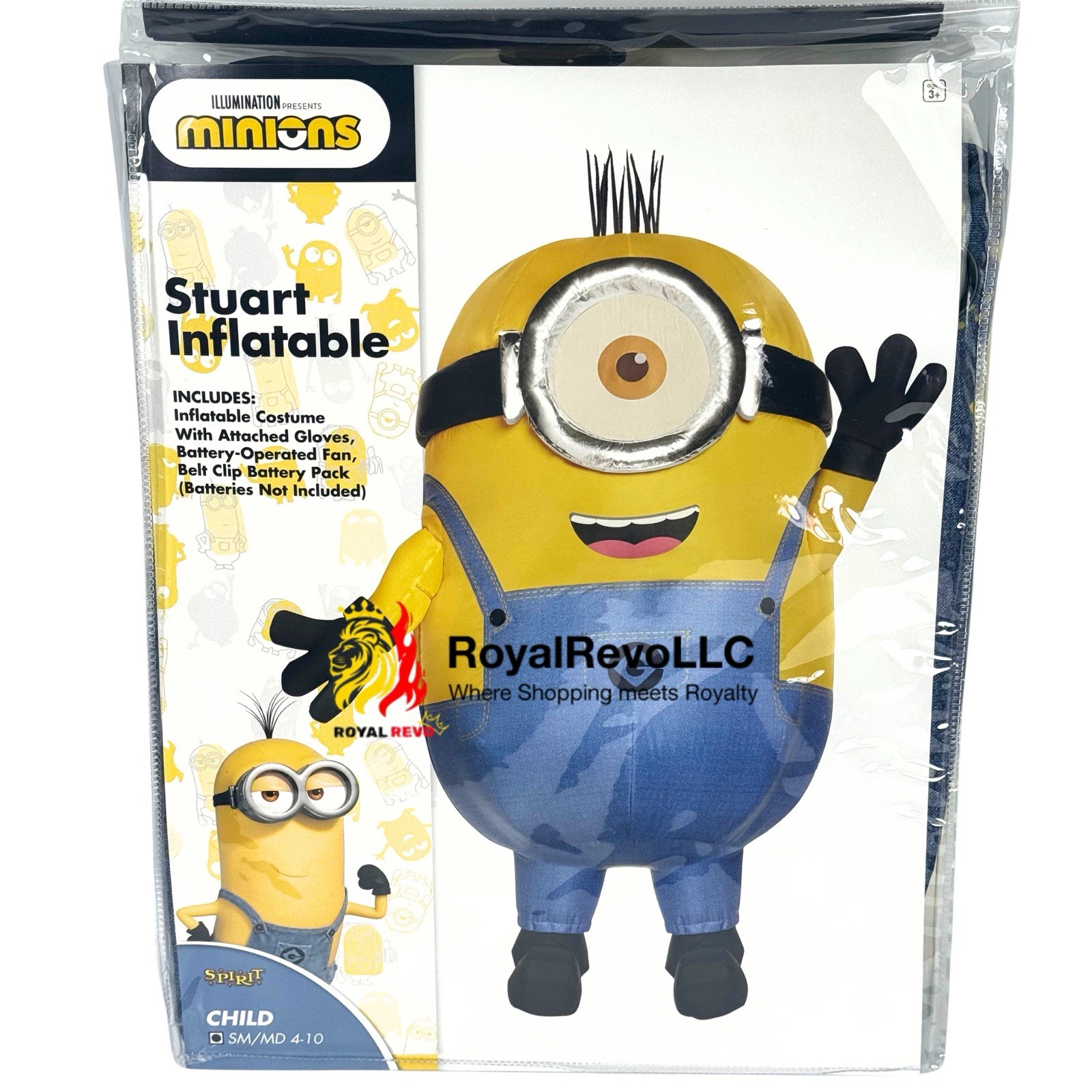 [01707900] Spirit Halloween Kids Stuart Inflatable Costume - Minions Sizes Vary