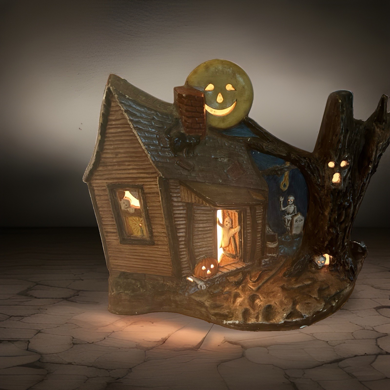 vintage 1978 Kimple Mold ceramic lighted haunted house vintage 1978 Kimple Mold ceramic lighted haunted house
