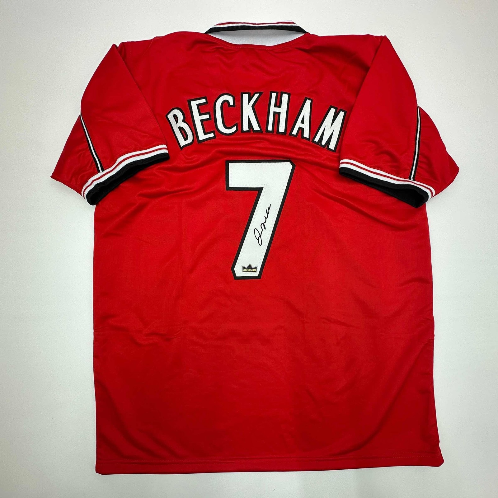 Facsimile Autographed David Beckham Manchester United Red Reprint Jersey XL Facsimile Autographed David Beckham Manchester United Red Reprint Jersey XL