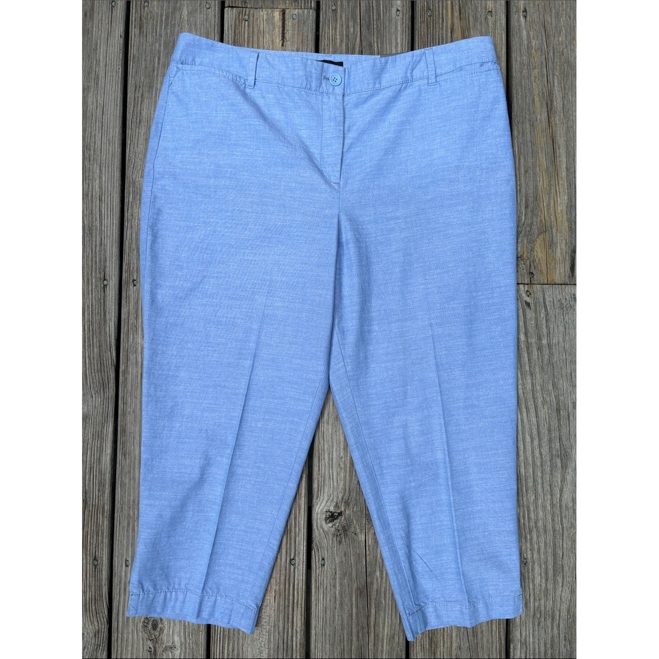 TALBOTS | Chambray Blue Heritage Preppy Coastal Chic Perfect Crop Pant Size 16P TALBOTS | Chambray Blue Heritage Preppy Coastal Chic Perfect Crop Pant Size 16P