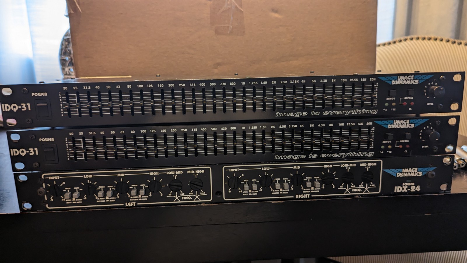 Vintage Oldschool Image Dynamics IDX-24 Crossover, 2 Image Dynamics IDQ-31 EQ's Vintage Oldschool Image Dynamics IDX-24 Crossover, 2 Image Dynamics IDQ-31 EQ's