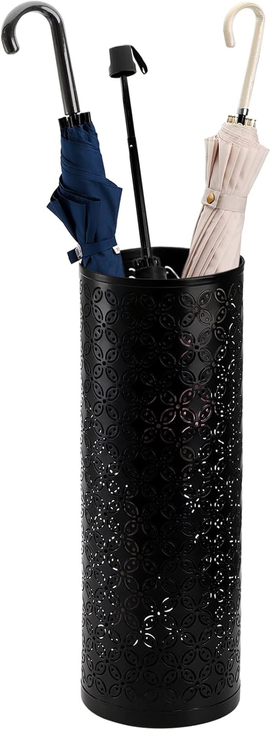 Hakaroa Metal Round Umbrella Stand, Freestanding Umbrella Holder, Black. Hakaroa Metal Round Umbrella Stand, Freestanding Umbrella Holder, Black.