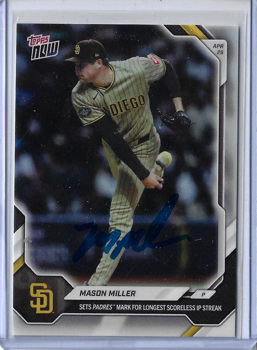 Mason Miller Autographed 2026 MLB Topps NOW 122 Card BECKETT COA