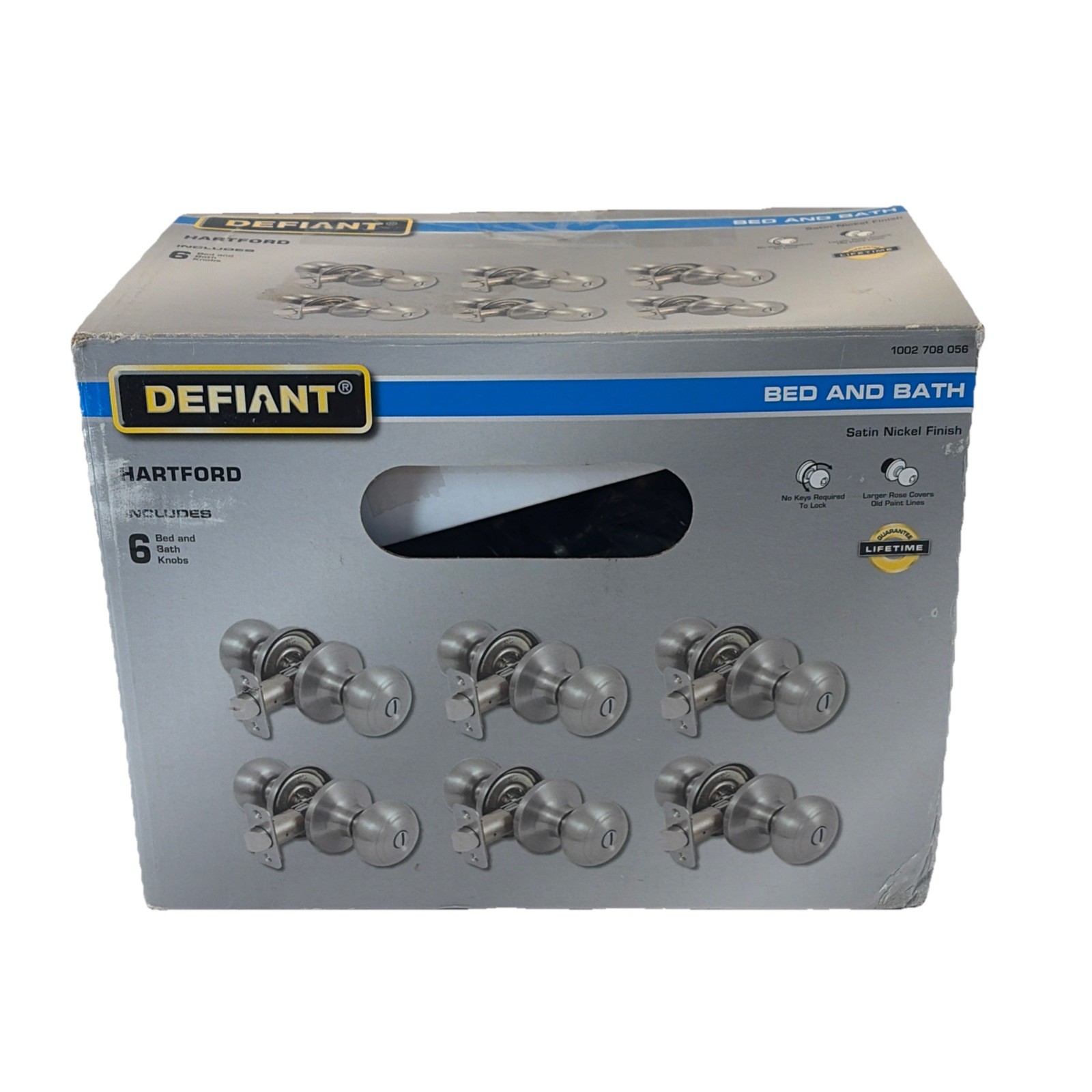 Defiant Hartford Bed and Bath Door Knob Contractor 6 Pack In Satin Nickel Defiant Hartford Bed and Bath Door Knob Contractor 6 Pack In Satin Nickel