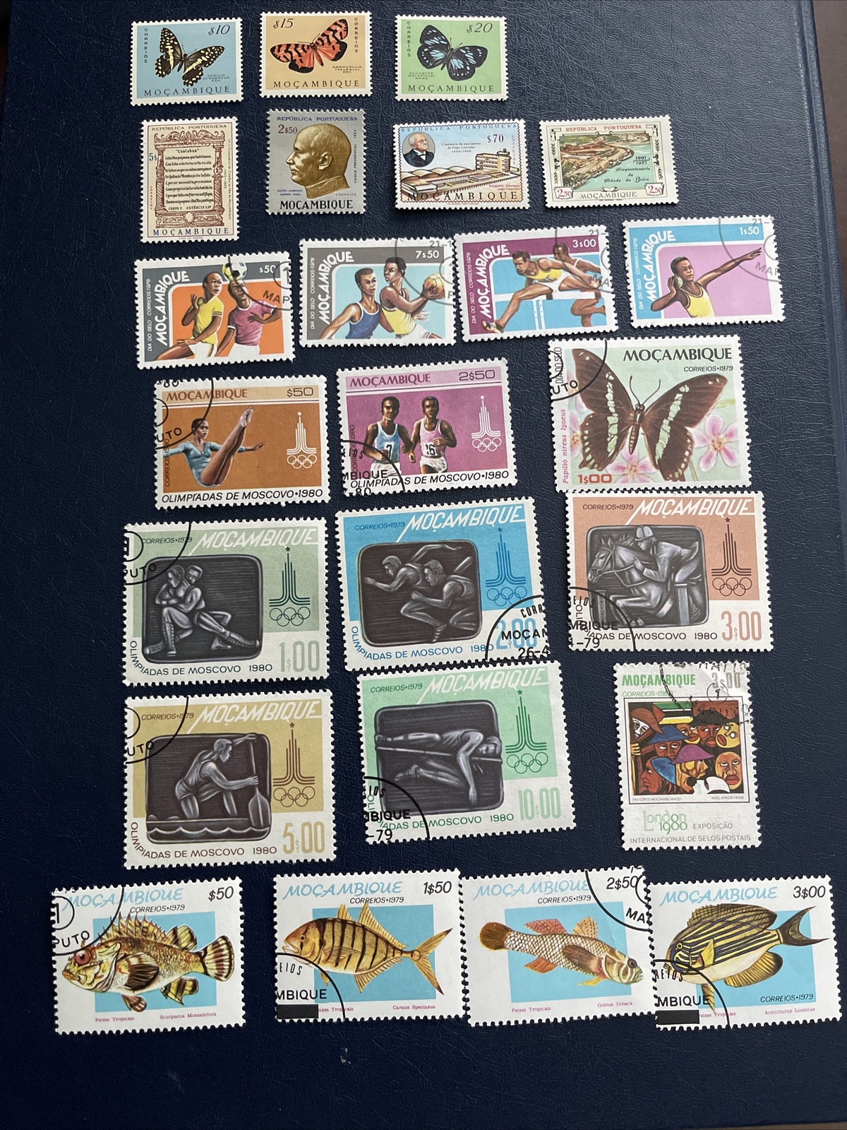 Mozambique 1953-1980 Select 24 Pcs Stamps,7-MLH,17-CTO Mozambique 1953-1980 Select 24 Pcs Stamps,7-MLH,17-CTO