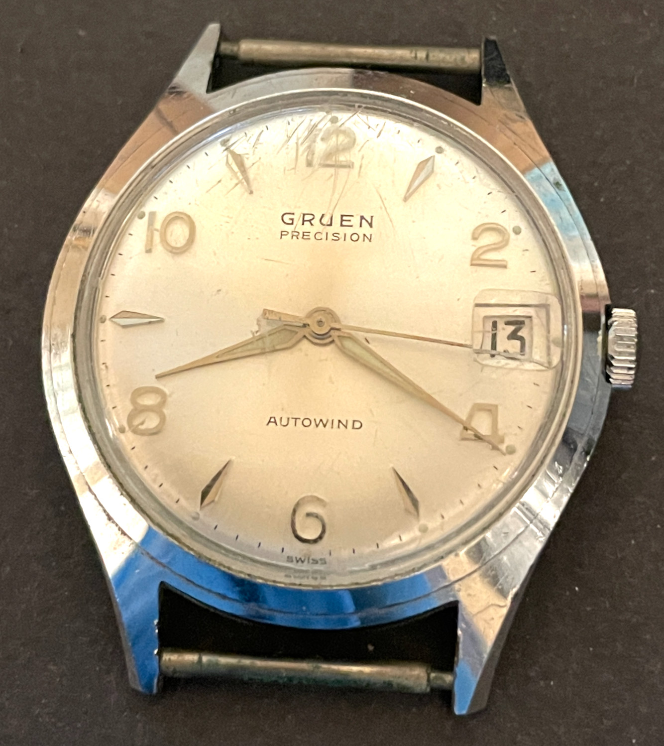 Vintage 1960\'s Gruen Autowind Automatic Men\'s Watch Running Ticks 710 SS CA 17j Vintage 1960\'s Gruen Autowind Automatic Men\'s Watch Running Ticks 710 SS CA 17j