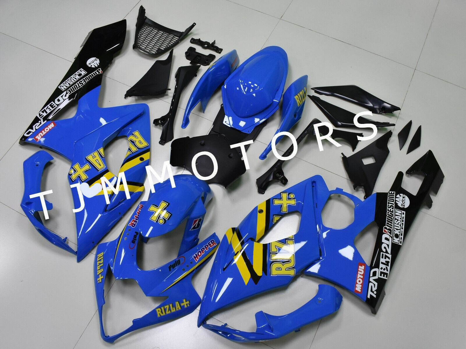 For GSXR1000 2005 2006 Blue Yellow Rizla ABS Injection Mold Bodywork Fairing Kit