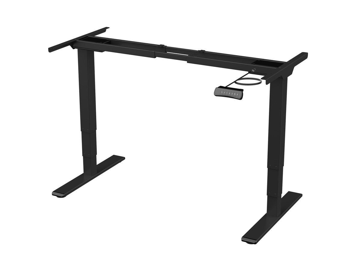 Monoprice Dual Motor 3-Stage Sit-Stand Desk, v2, Black, Height Adjustable Desk